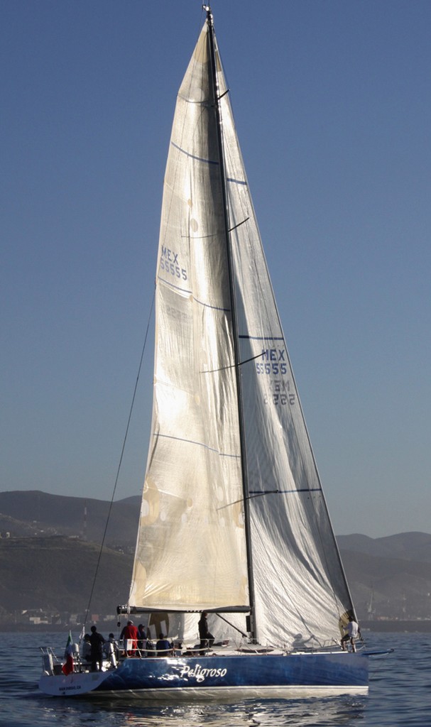 Sails sag as         Peligroso limps in - 64th Newport to Ensenada © Rich Roberts http://www.UnderTheSunPhotos.com